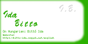 ida bitto business card